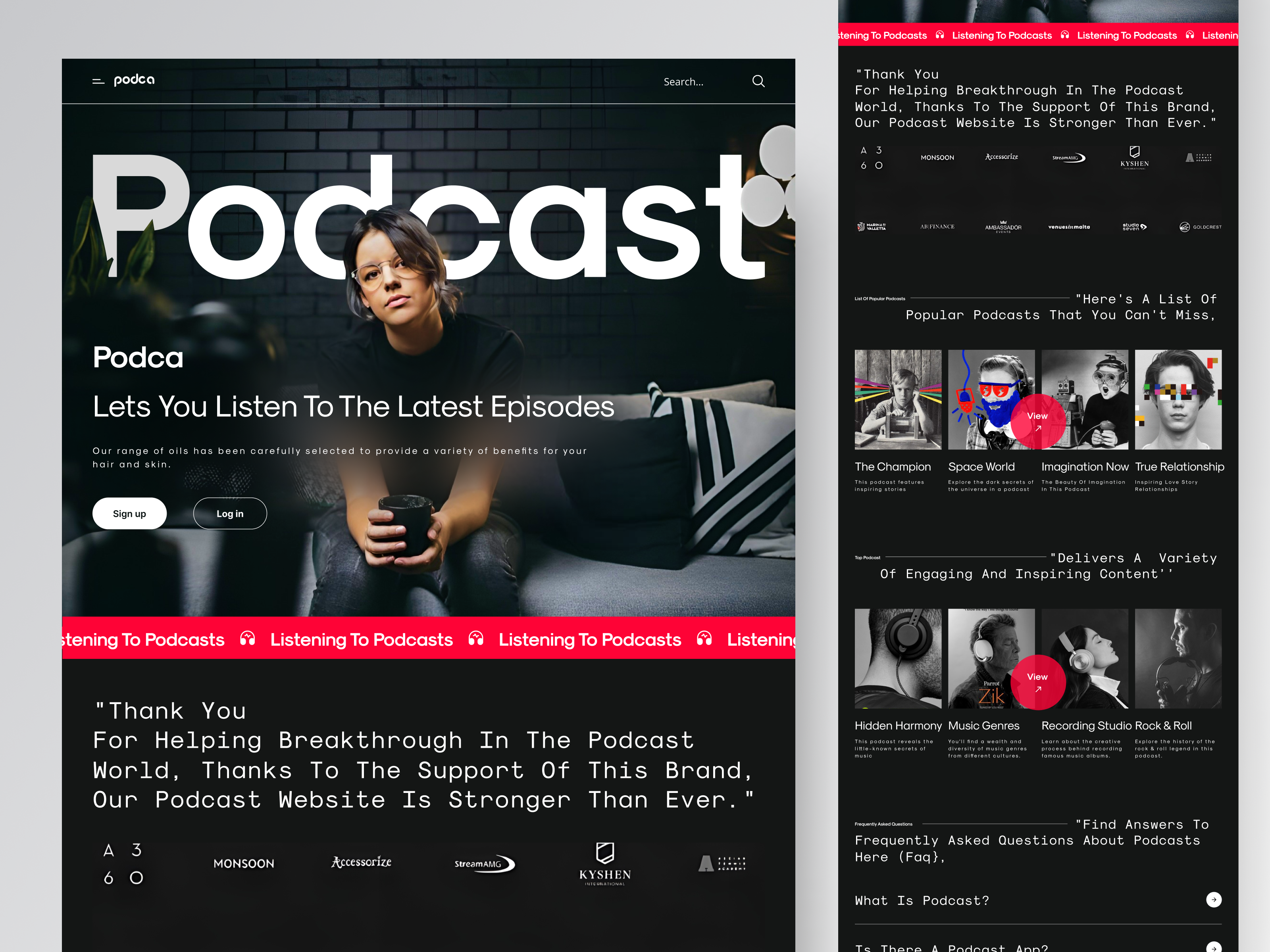Example of Podcast Landing Page