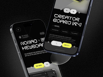 NOMAD[E] Keyboards - Shop Mobile App app application brutalsim cart clean design ecommerce interface keyboard marketplace minimal mobile product shop ui ux