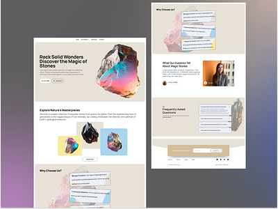 Earth's Stones: Unveiling Nature's Geological Wonders colours dashboard figma geology interactive design landing page responsive design stones typography ui ui design ui ux design user experiance web ui ux website design