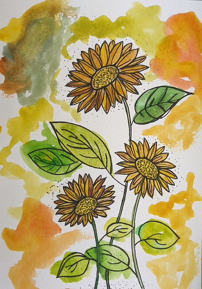 Florals! art artist flowers sunflowers watercolor watercolors