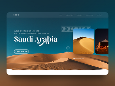 Journey into Elegance: Saudi Arabia Tourism Hero Section 2023 clean design clean ui culture desktop desktop website flat designs glass morphism hero modern ui tourism ui user interface web design website