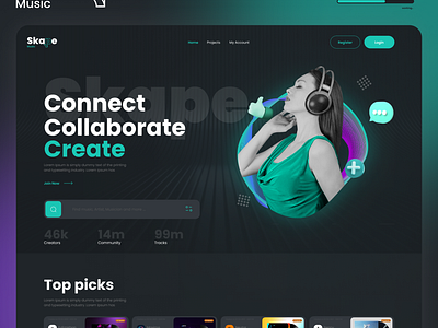 Social Music Plateform figma music nft social uiux