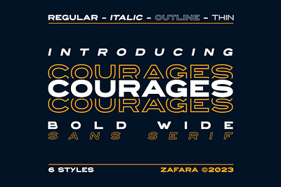 COURAGES - Bold Wide Sans Serif app bold branding courages design family font fonts graphic design italic logo logotypes outline font sans serif typeface typography ui vector vintage wide