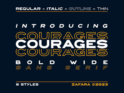 COURAGES - Bold Wide Sans Serif app bold branding courages design family font fonts graphic design italic logo logotypes outline font sans serif typeface typography ui vector vintage wide