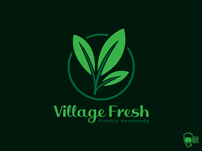 Village Fresh Organic Handmade branding design design logo flat flat logo fresh graphic design green leaves logo logo type minimal minimalist modern logo organic professional vector