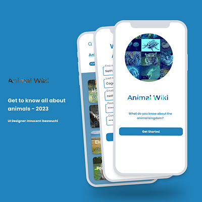 Animal Wiki project presentation (dummy) figma ui ux design