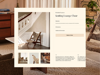 Knitting Lounge Chair branding design ecommerce editorial graphic design minimal page product shop typography ui ux web