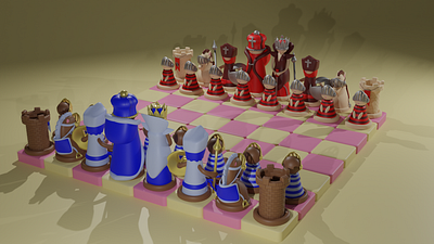 Chess Board 3d blender design digital art illustration modeling product