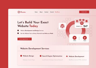 Figma Template - Web Design Services Landing Page download duplicate figma figma template freebie hero icons kumbh sans landing page red search engine optimization services template web design web design services wordpress
