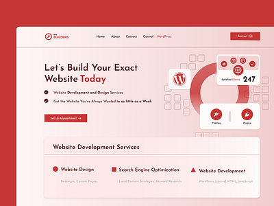 Figma Template - Web Design Services Landing Page download duplicate figma figma template freebie hero icons kumbh sans landing page red search engine optimization services template web design web design services wordpress