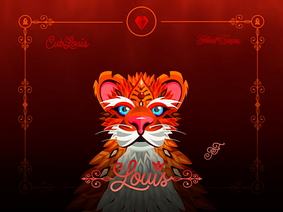 Fortunes Of Treasure - ( Cub KING Louis ) ( Orange Deck No.1 ) after effects animal animation baby branding cartoon fortunes fortunes of treasures graphic design icon illustration logo motion motion graphics parallax patter tiger toon treasures vector