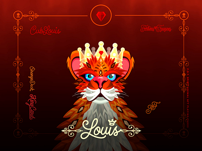 Fortunes Of Treasure - ( Cub KING Louis ) ( Orange Deck No.1 ) after effects animal animation baby branding cartoon fortunes fortunes of treasures graphic design icon illustration logo motion motion graphics parallax patter tiger toon treasures vector