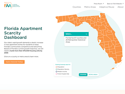 Florida Apartment Scarcity Dashboard app dashboard frontend engineering interaction design product design uxui.