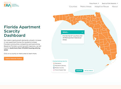 Florida Apartment Scarcity Dashboard app dashboard frontend engineering interaction design product design uxui.