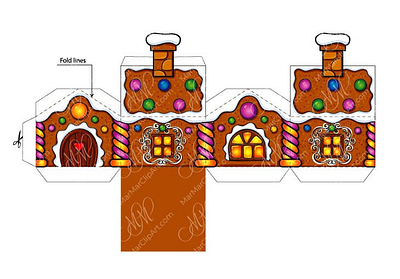 Pattern for a gingerbread house christmas decoration christmas tree christmas time gingerbread house graphic design illustration instant download labels design packaging design pattern pattern gingerbread season template template gingerbre ad house