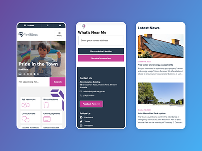 Town of Victoria Park app australia city clean community council design friendly government graphic design perth quick links responsive tourism town travel ui wa web deswign