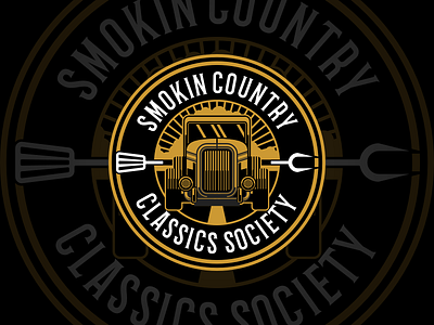 Smokin Country Classics Society Logo Design bbq logo logo vintage bbq logo vintage car vintage car logo vintage logo vintage smoke vintage smoke logo