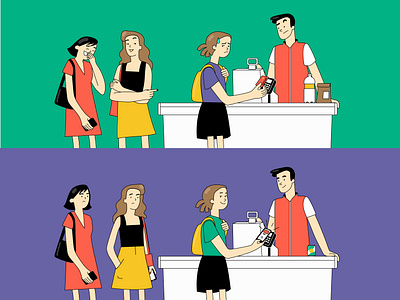 Social Cards - Illustration banking cards character illustration illustration mobile payments social vector