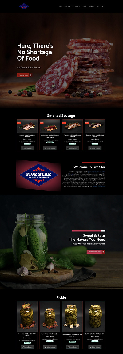 Web Design: Five Star Sausage digitaltransformation