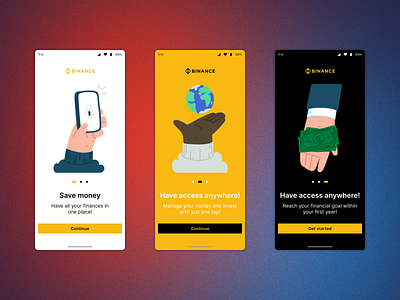 #️⃣0️⃣2️⃣3️⃣ Onboarding - Binance figma phone prototype ui ux uxuidesigner