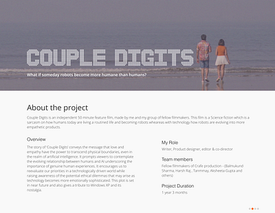 Couple Digits filmmaking product design