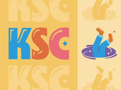 KSC Branding Outtake aliens band brand band logo band merch brand identity cosmic funk typography jam band logo logo design merch music music branding music logo outer space portal psychedelic retro typography stars vintage