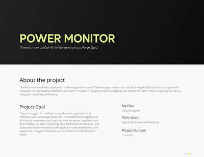 Power Monitor product design uxui design