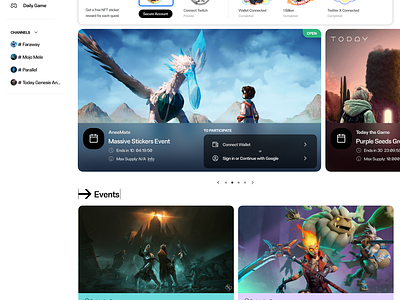 FreeNFT Homepage with Quests design ui ux web