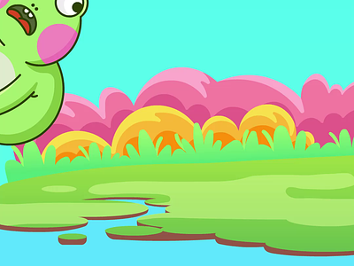 Froggie animate animation character design design forest frog frog animate frog animation frog illustration graphic design illustration jump jump animation lake logo logo design vector