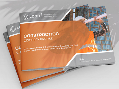 Company Profile Design 10 page banner branding brochures clean company profile constraction creative work design element excavator flyer graphic design office orange page service strength strong work