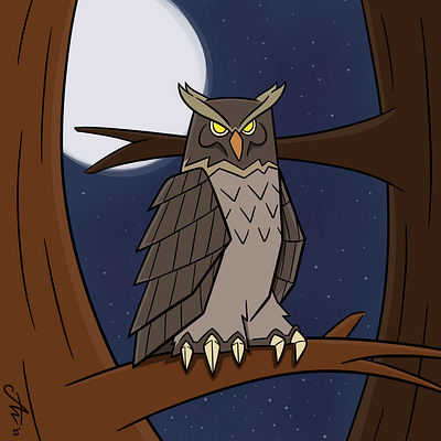 Great Horned Owl art digitalart digitaldrawing digitalpainting drawing graphic design greathornedowl owl painting