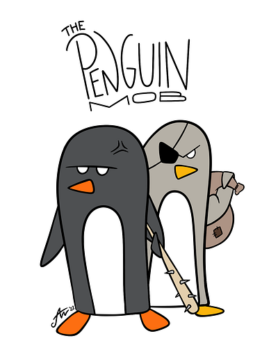 The Penguin Mob art comic digitalart digitaldrawing drawing penguins procreate thepenguinmob