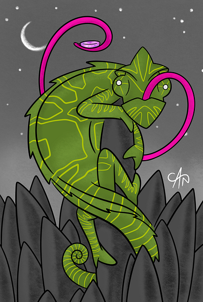 Trippy Chameleon art chameleon comic digitalart digitaldrawing digitalillustration digitalpainting drawing graphic design illustration painting trippy