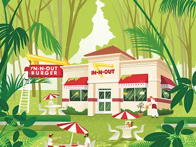 In N Out architecture branding burger food in n out jungle restaurant urban jungle