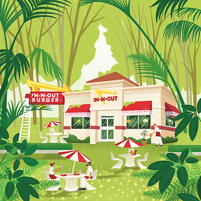 In N Out architecture branding burger food in n out jungle restaurant urban jungle
