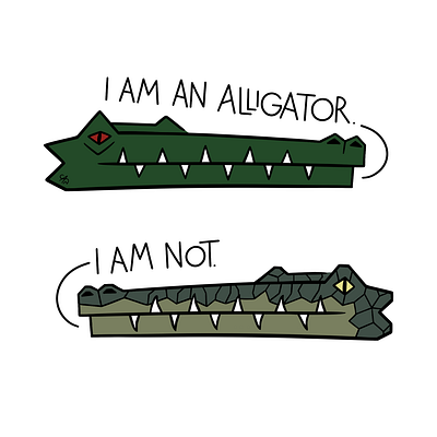 Alligator v Crocodile alligator art comic crocodile design digitalart digitalillustration drawing graphicdesign illustration procreate