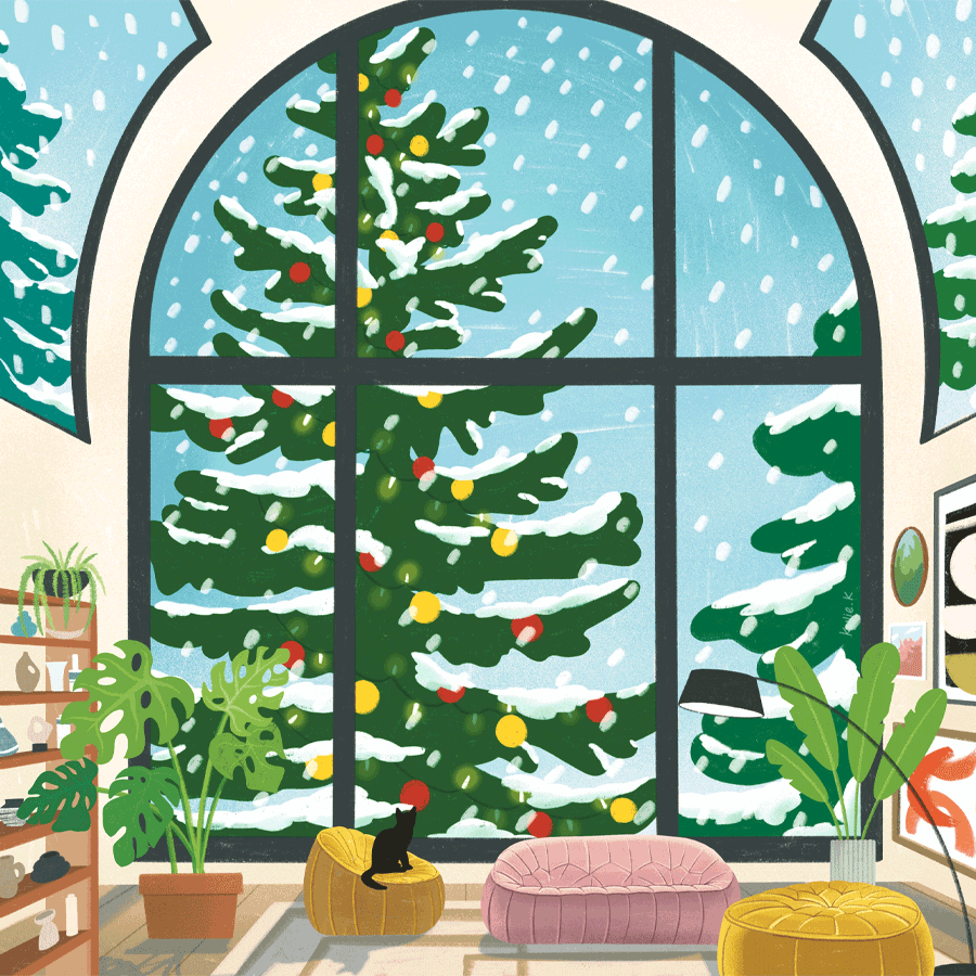 Big Tree animated gif animated illustration animation branding christmas cosy cozy holiday seasonal winter