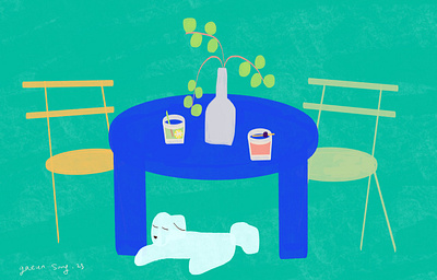 Happy Friday art cocktail color design dog graphic design happyhour illu illustration painting sketching texture