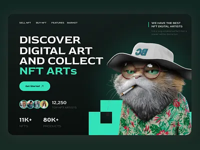 Angry cats - NFT Landing page adobe angrycats boredcats branding design figma headerdesign illustration landingpage nft ui uiux website