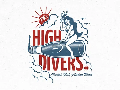 Bottle Rider bar beer design dive bar drink illustration woman