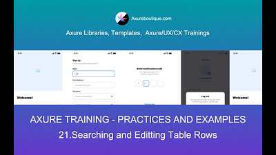 Axure Tutorial-Practices and Examples: 21.Searching and Editting axure axure course design prototype ui uiux ux ux libraries
