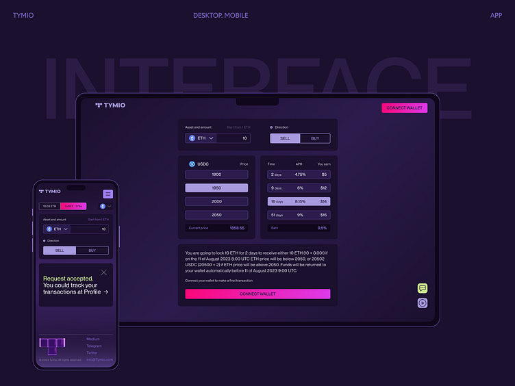 Tymio. UX/UI design by Nastya Krivets on Dribbble