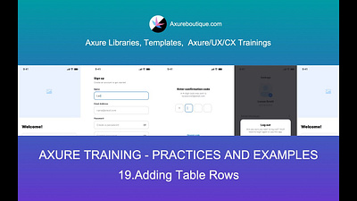 Axure Tutorial-Practices and Examples: 19.Adding Table Rows axure axure course design prototype ui uiux ux ux libraries