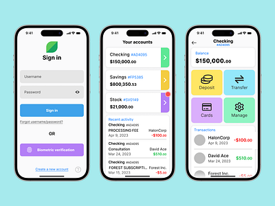 Banking App Mobile Interface app design figma fintech graphic design minimal mobile ui ux vector