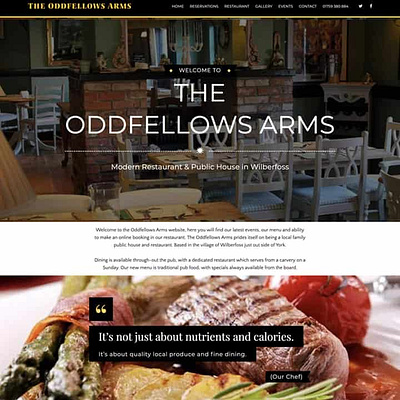 The Oddfellows Arms Pub - Website Design