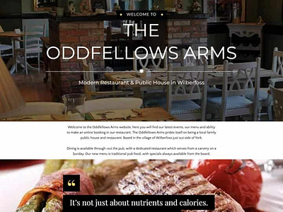 The Oddfellows Arms Pub - Website Design