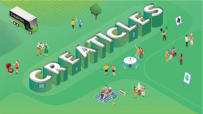 isometric banner for creaticles