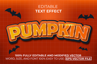 Halloween Pumpkin Text Effect banner