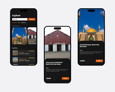 Tour App app design uiux user interface