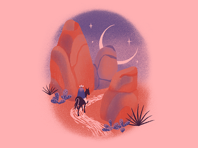 Desert I cowboy desert digital illustration illustration inktober2023 procreate